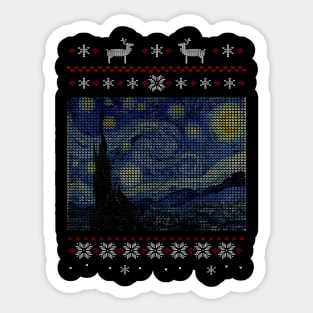 starry night ugly christmas Sticker